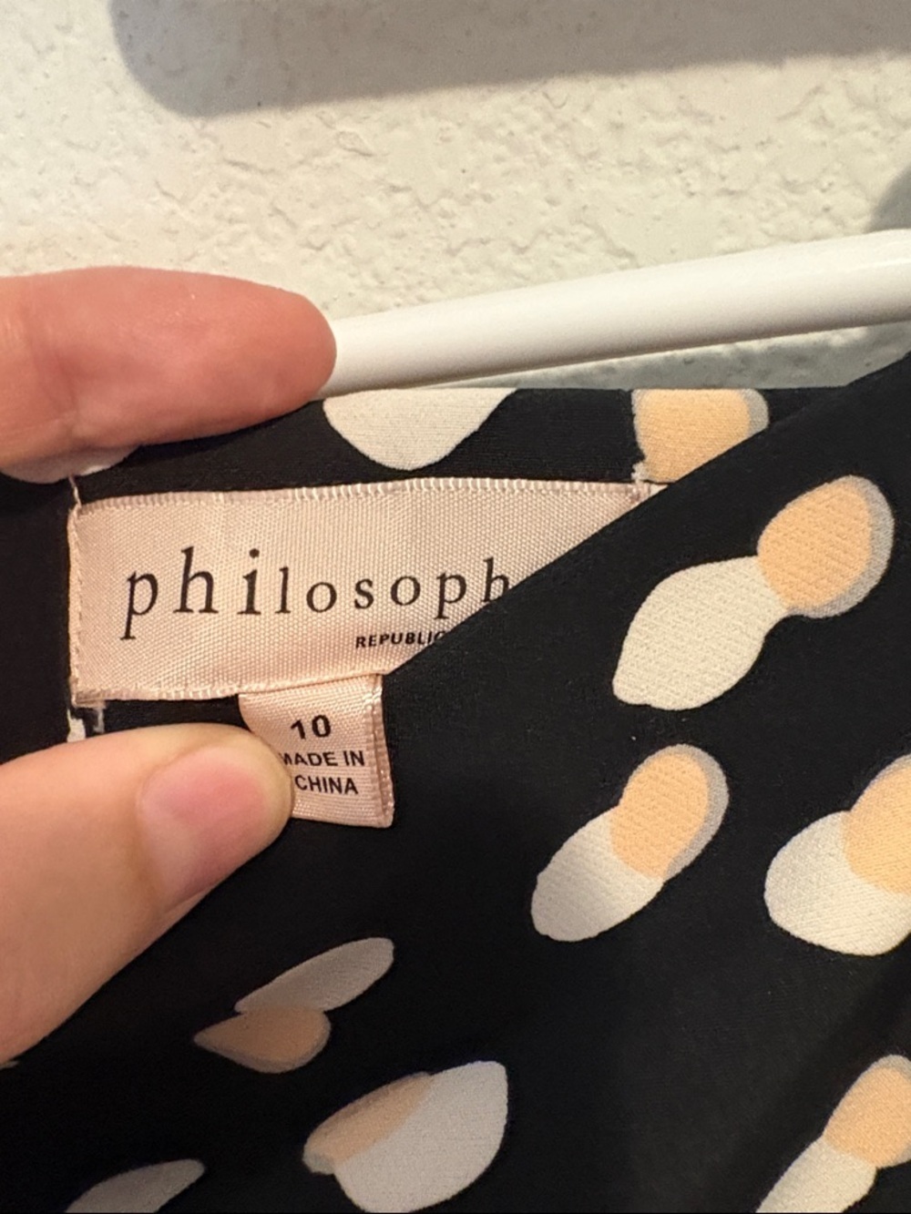 Philosophy Black Pencil Skirt with Cream and white Spot Print size 10 - Picture 2 of 6